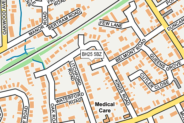 BH25 5BZ map - OS OpenMap – Local (Ordnance Survey)