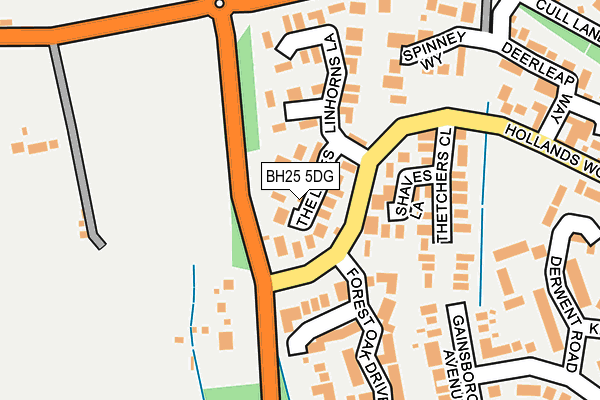 BH25 5DG map - OS OpenMap – Local (Ordnance Survey)