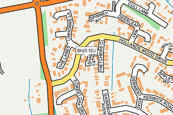 BH25 5DJ map - OS OpenMap – Local (Ordnance Survey)
