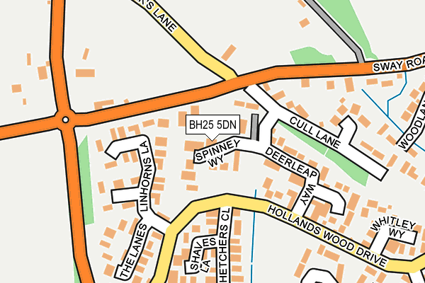 BH25 5DN map - OS OpenMap – Local (Ordnance Survey)