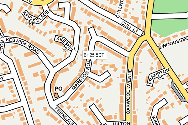 BH25 5DT map - OS OpenMap – Local (Ordnance Survey)