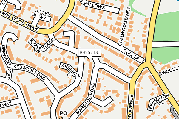 BH25 5DU map - OS OpenMap – Local (Ordnance Survey)