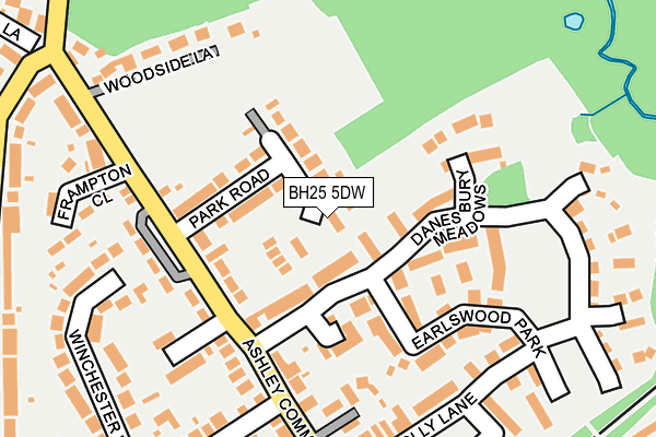 BH25 5DW map - OS OpenMap – Local (Ordnance Survey)
