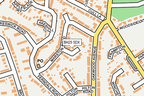 BH25 5DX map - OS OpenMap – Local (Ordnance Survey)