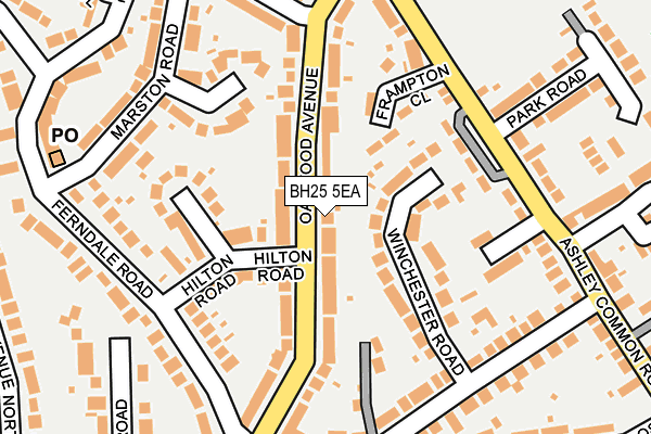 BH25 5EA map - OS OpenMap – Local (Ordnance Survey)