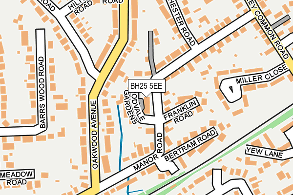 BH25 5EE map - OS OpenMap – Local (Ordnance Survey)