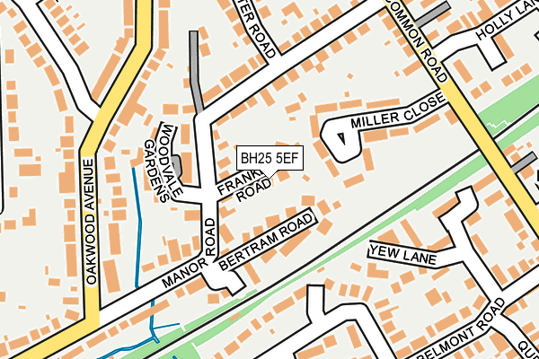 BH25 5EF map - OS OpenMap – Local (Ordnance Survey)