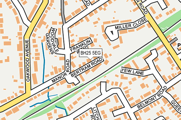 BH25 5EG map - OS OpenMap – Local (Ordnance Survey)