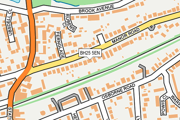 BH25 5EN map - OS OpenMap – Local (Ordnance Survey)