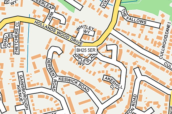 BH25 5ER map - OS OpenMap – Local (Ordnance Survey)