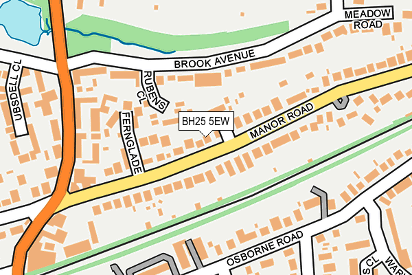BH25 5EW map - OS OpenMap – Local (Ordnance Survey)