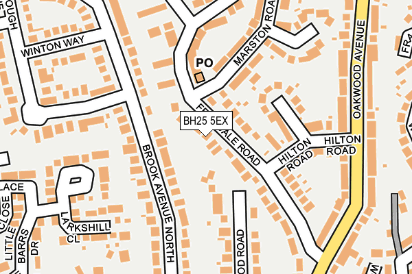 BH25 5EX map - OS OpenMap – Local (Ordnance Survey)