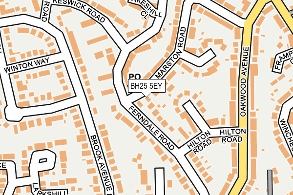 BH25 5EY map - OS OpenMap – Local (Ordnance Survey)