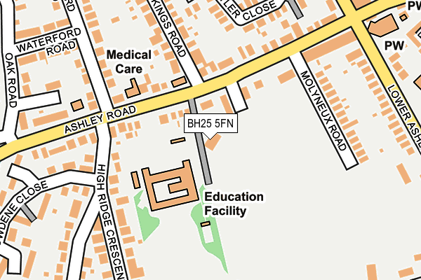 BH25 5FN map - OS OpenMap – Local (Ordnance Survey)