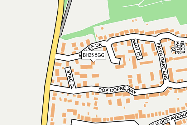 BH25 5GG map - OS OpenMap – Local (Ordnance Survey)