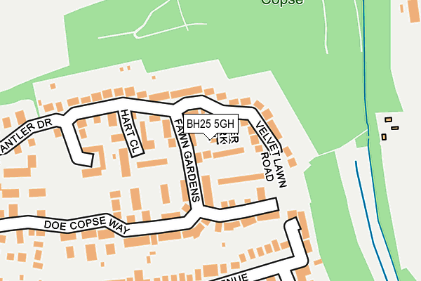 BH25 5GH map - OS OpenMap – Local (Ordnance Survey)