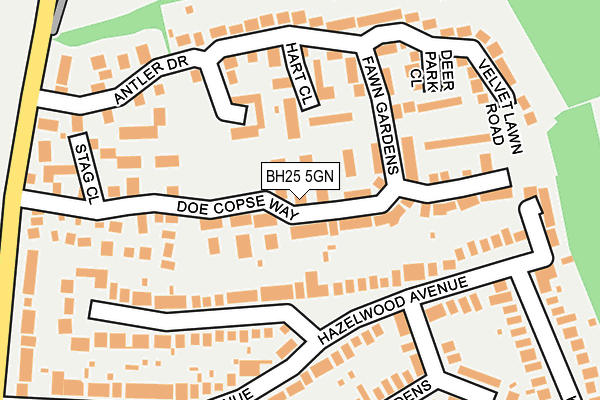 BH25 5GN map - OS OpenMap – Local (Ordnance Survey)
