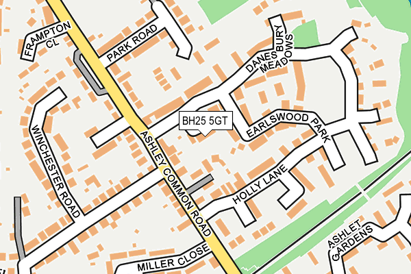 BH25 5GT map - OS OpenMap – Local (Ordnance Survey)