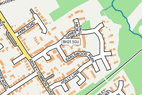 BH25 5GU map - OS OpenMap – Local (Ordnance Survey)