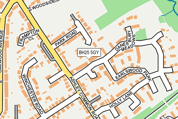 BH25 5GY map - OS OpenMap – Local (Ordnance Survey)