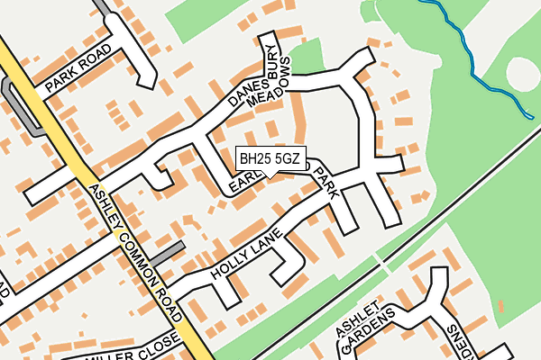 BH25 5GZ map - OS OpenMap – Local (Ordnance Survey)
