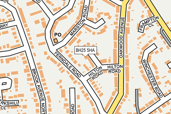 BH25 5HA map - OS OpenMap – Local (Ordnance Survey)