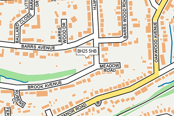 BH25 5HB map - OS OpenMap – Local (Ordnance Survey)