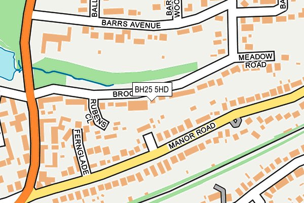 BH25 5HD map - OS OpenMap – Local (Ordnance Survey)