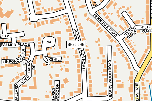 BH25 5HE map - OS OpenMap – Local (Ordnance Survey)