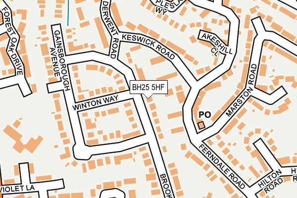 BH25 5HF map - OS OpenMap – Local (Ordnance Survey)