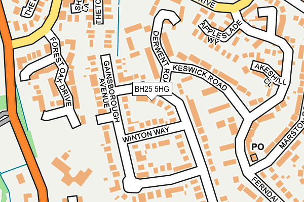 BH25 5HG map - OS OpenMap – Local (Ordnance Survey)