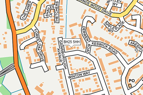 BH25 5HH map - OS OpenMap – Local (Ordnance Survey)