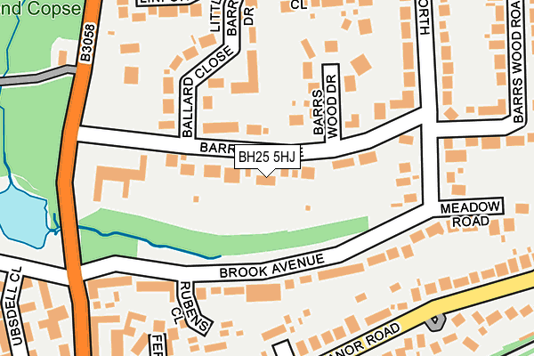 BH25 5HJ map - OS OpenMap – Local (Ordnance Survey)