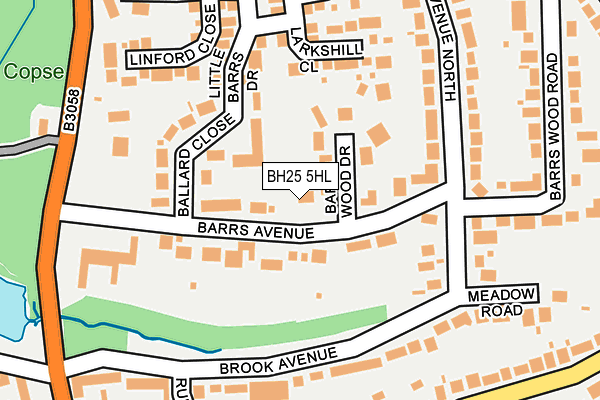 BH25 5HL map - OS OpenMap – Local (Ordnance Survey)