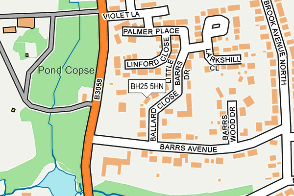 BH25 5HN map - OS OpenMap – Local (Ordnance Survey)