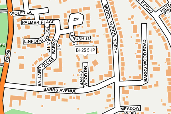 BH25 5HP map - OS OpenMap – Local (Ordnance Survey)