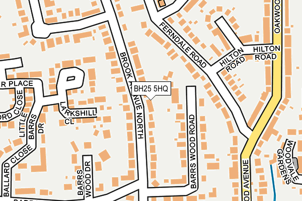 BH25 5HQ map - OS OpenMap – Local (Ordnance Survey)