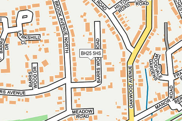 BH25 5HS map - OS OpenMap – Local (Ordnance Survey)