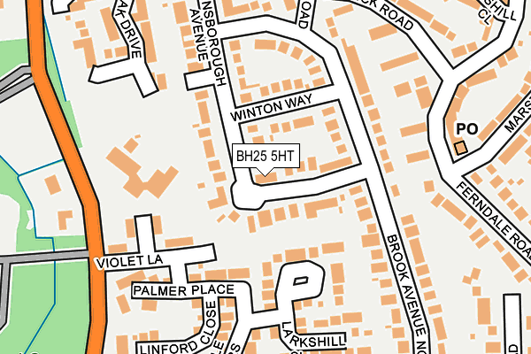 BH25 5HT map - OS OpenMap – Local (Ordnance Survey)