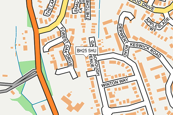 BH25 5HU map - OS OpenMap – Local (Ordnance Survey)