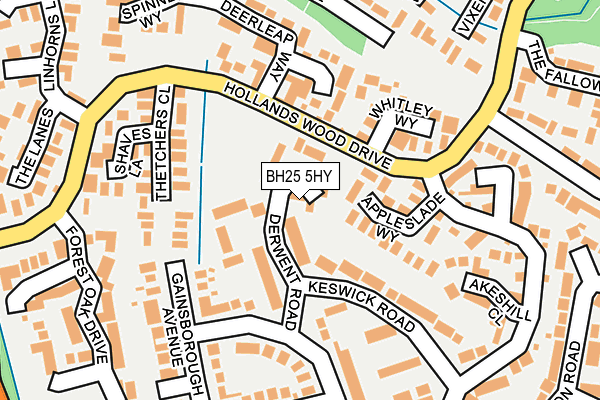 BH25 5HY map - OS OpenMap – Local (Ordnance Survey)