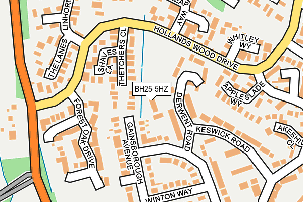 BH25 5HZ map - OS OpenMap – Local (Ordnance Survey)