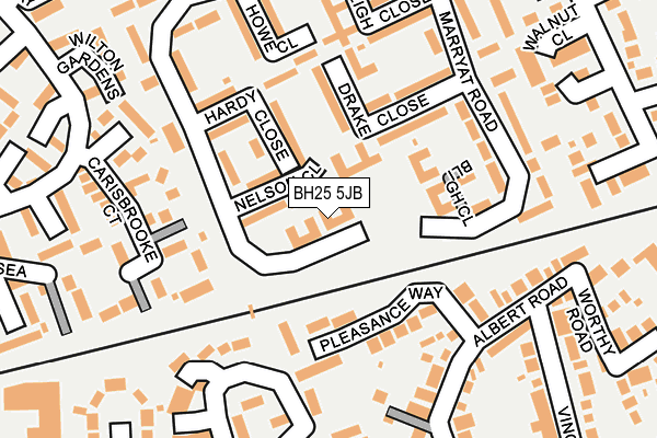 BH25 5JB map - OS OpenMap – Local (Ordnance Survey)