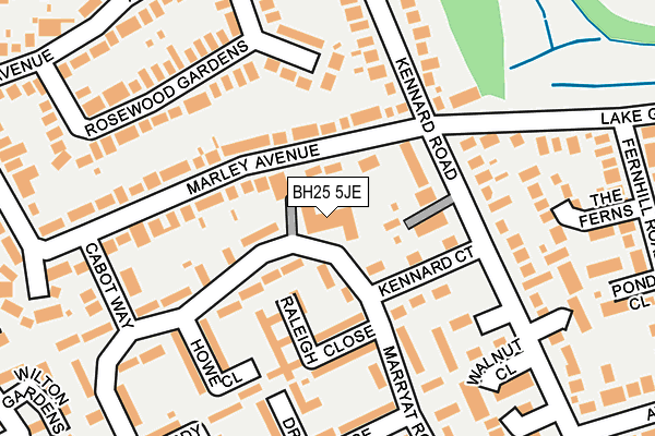 BH25 5JE map - OS OpenMap – Local (Ordnance Survey)