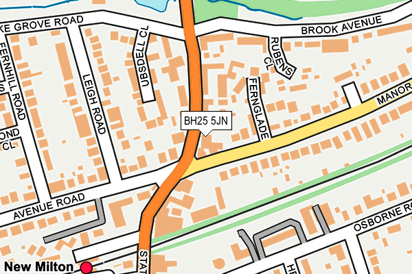 BH25 5JN map - OS OpenMap – Local (Ordnance Survey)