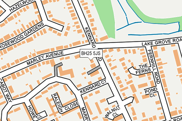 BH25 5JS map - OS OpenMap – Local (Ordnance Survey)