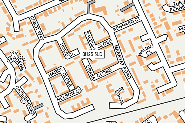 BH25 5LD map - OS OpenMap – Local (Ordnance Survey)