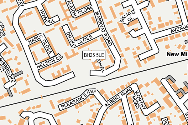 BH25 5LE map - OS OpenMap – Local (Ordnance Survey)