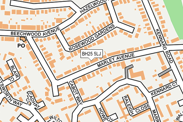 BH25 5LJ map - OS OpenMap – Local (Ordnance Survey)
