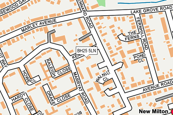 BH25 5LN map - OS OpenMap – Local (Ordnance Survey)